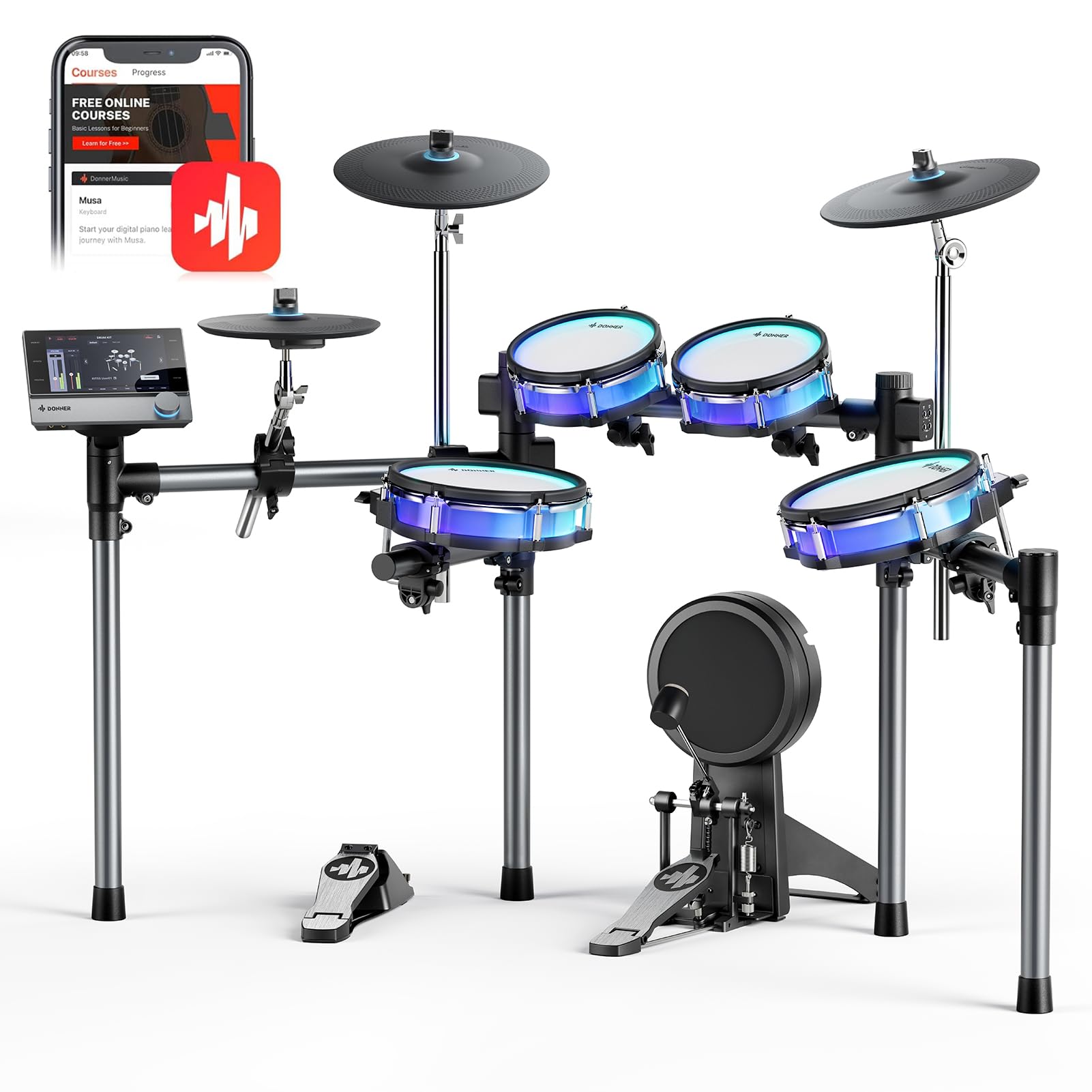 Amazon.com: Donner BackBeat Electric Drum Set with High-Tech 7